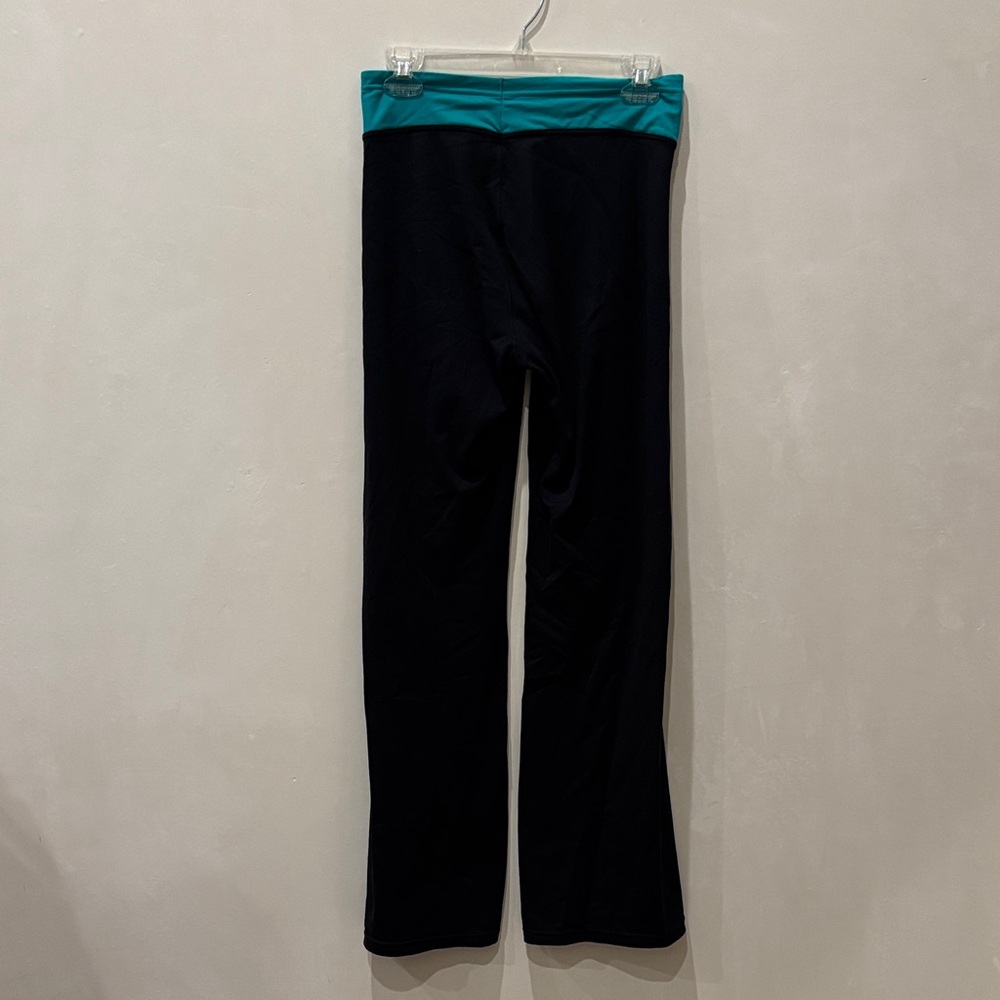 Flexees High Waist Black Wide leg Shaping Pants Turquoise Band size Large - Picture 3 of 6